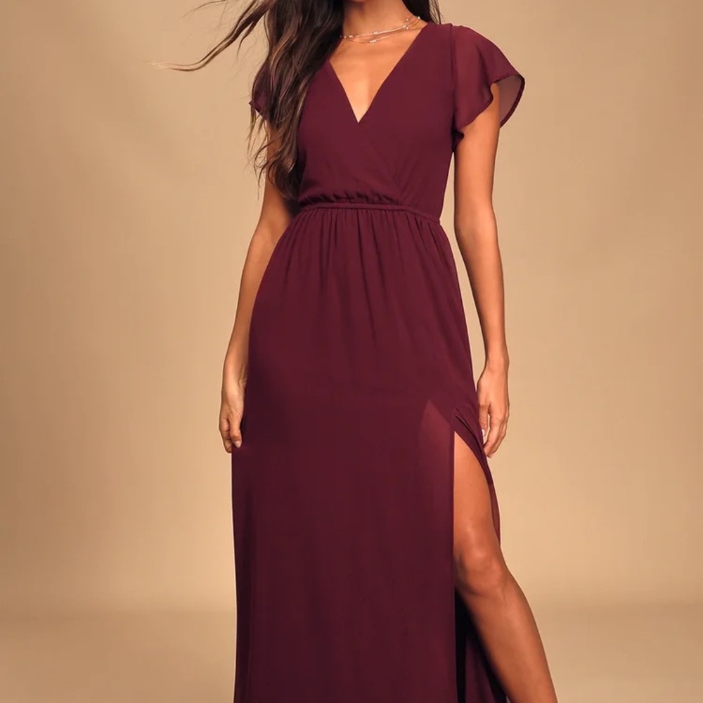 Lulus XS burgundy maxi dress NWT!